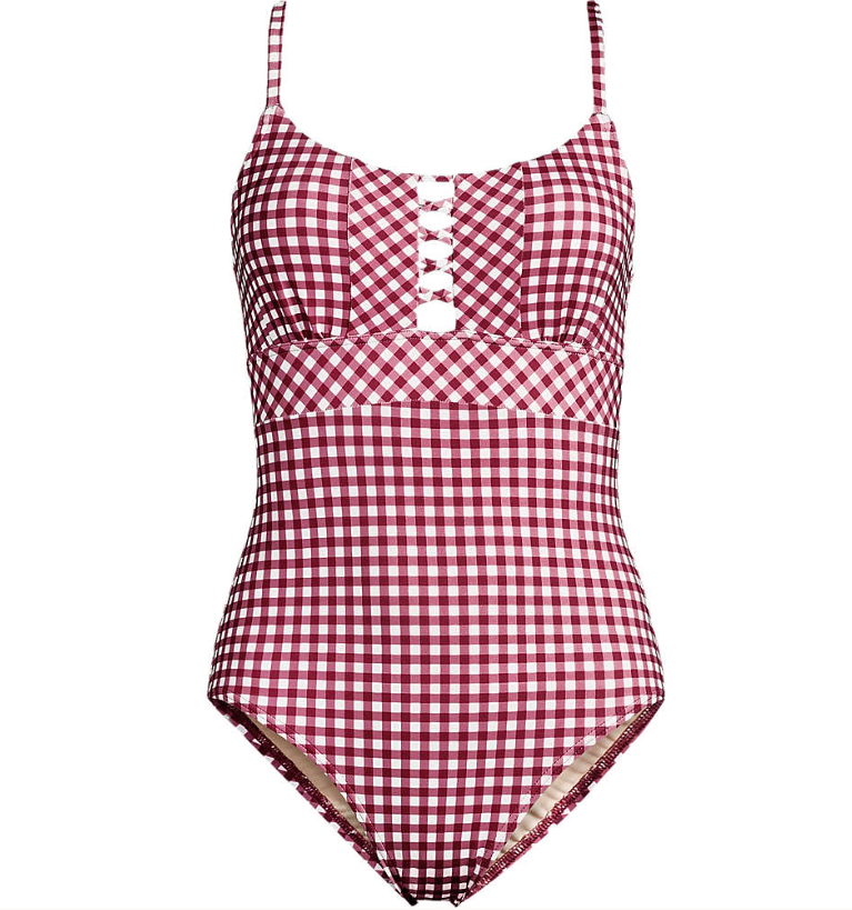 Women's Lace Up One Piece Swimsuit