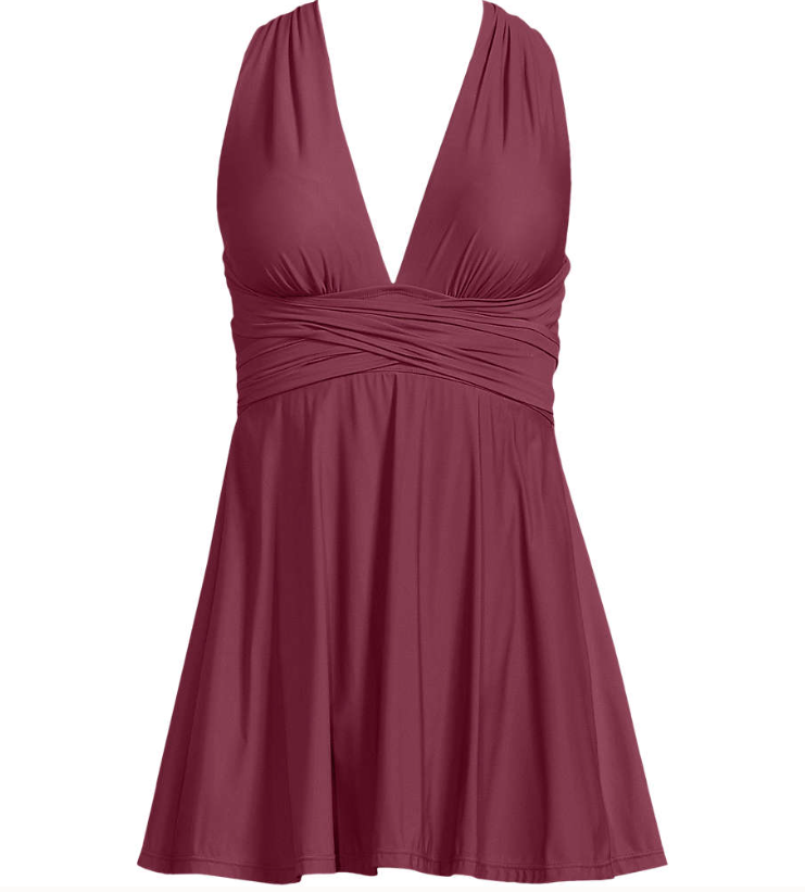 Women's Multi Way Swim Dress One Piece Swimsuit